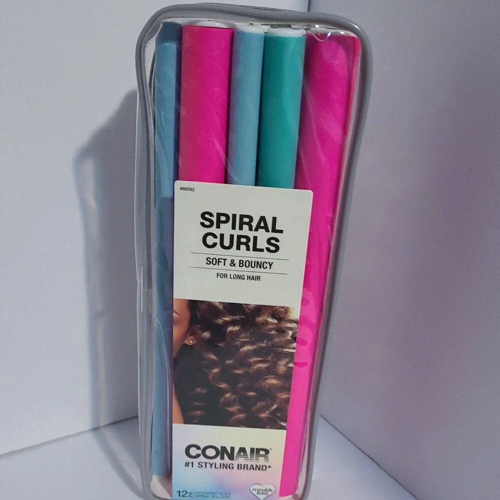 CONAIR SPIRAL ROLLERS | FLEXIBLE CURLERS FOR LONG HAIR & NO-HEAT WAVES 12 COUNT